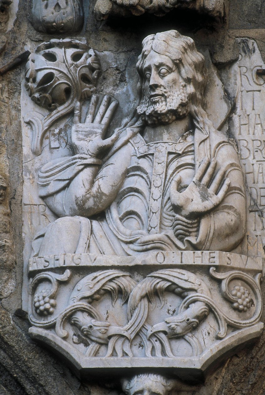 Repræsentation af profeten Abraham, basrelief af guldsmedens facade (platerias) af Spanish School