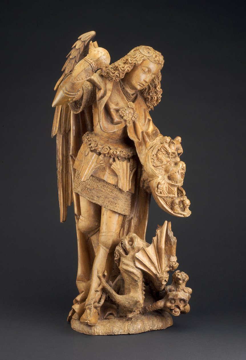Sankt Michael og Djævelen, ca. 1475-1500 (poppel) af Spanish School