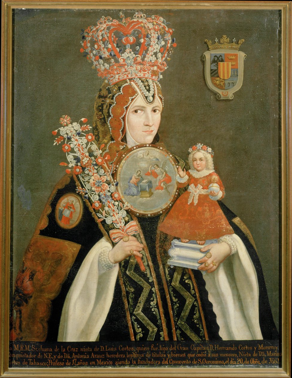 Sor Juana Ines de la Cruz, mexicansk digterinde af Spanish School