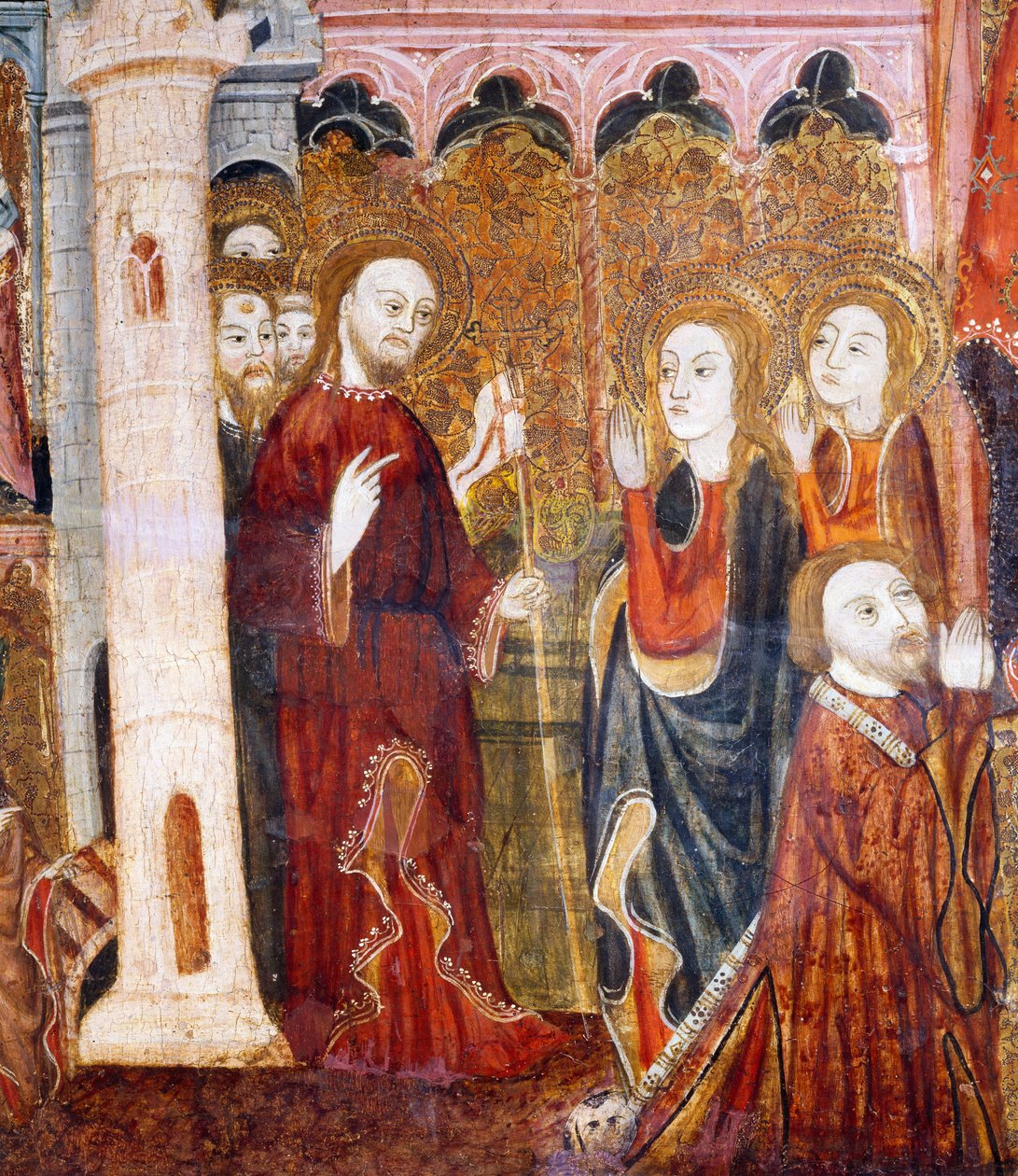 Sankt Lazarus med sine søstre Martha og Maria af Spanish School