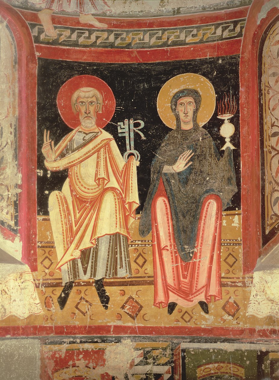 St. Peter og Madonnaen, fra apsis Sant Pere i El Burgal af Spanish School