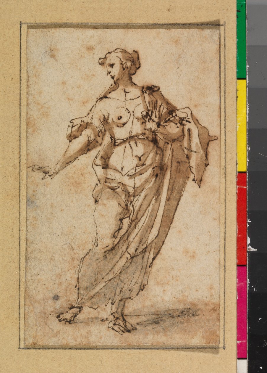 Stående kvindeskikkelse, 1675-99 af Spanish School