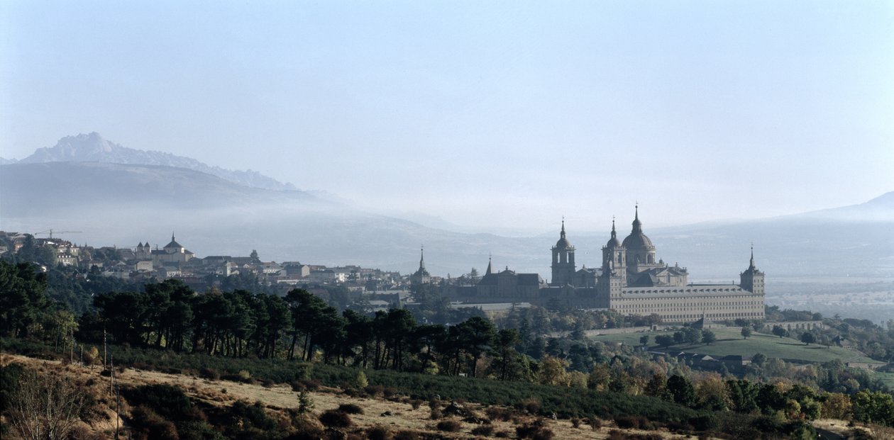 Udsigt over klosteret San Lorenzo de El Escorial af Spanish School