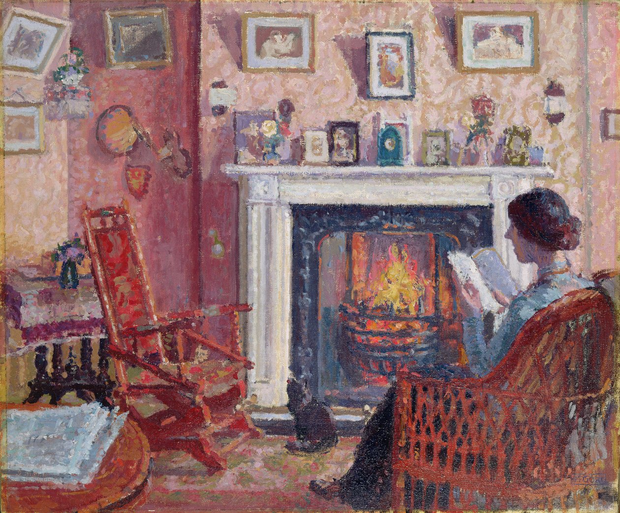 Interiør, 31 Mornington Crescent (olie på lærred) af Spencer Frederick Gore