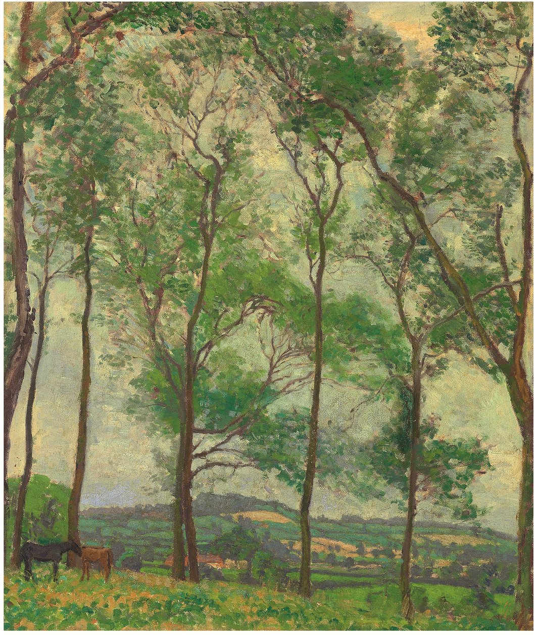 Somerset Landscape, nær Applehayes, ca. 1910 (olie på lærred) af Spencer Frederick Gore