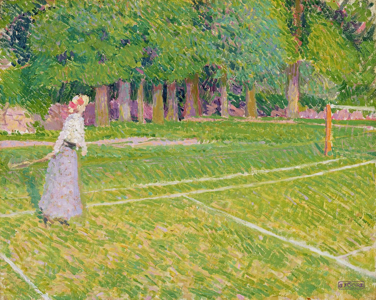 Tennis på Hertingfordbury, 1910 af Spencer Frederick Gore