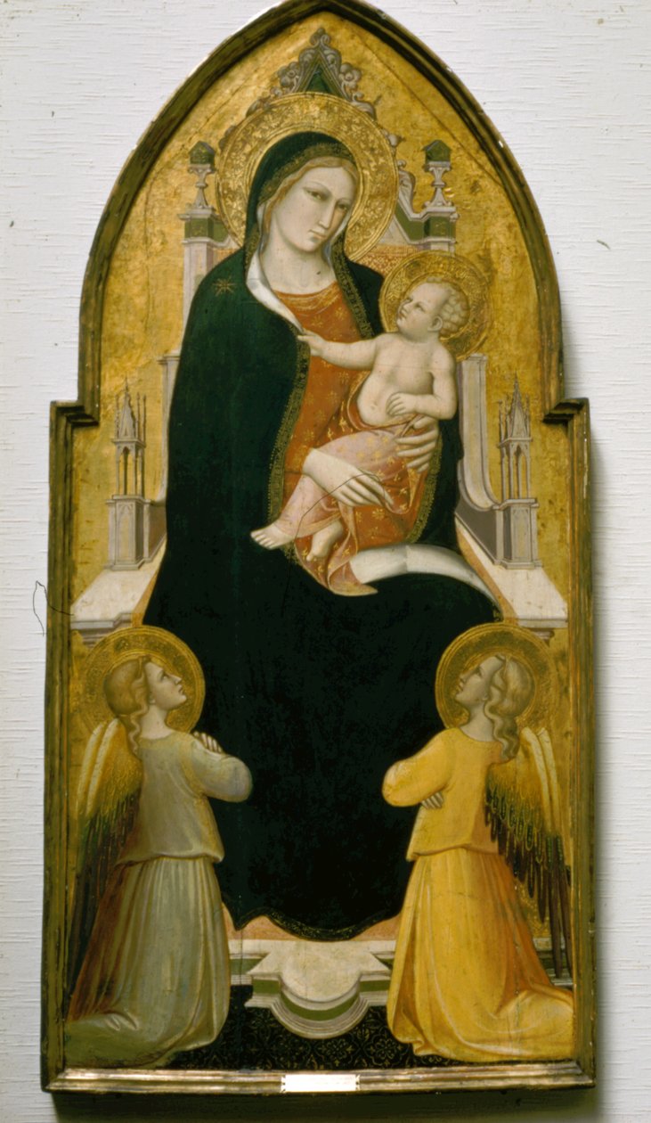 Madonna og barn troner med engle af Spinello Aretino