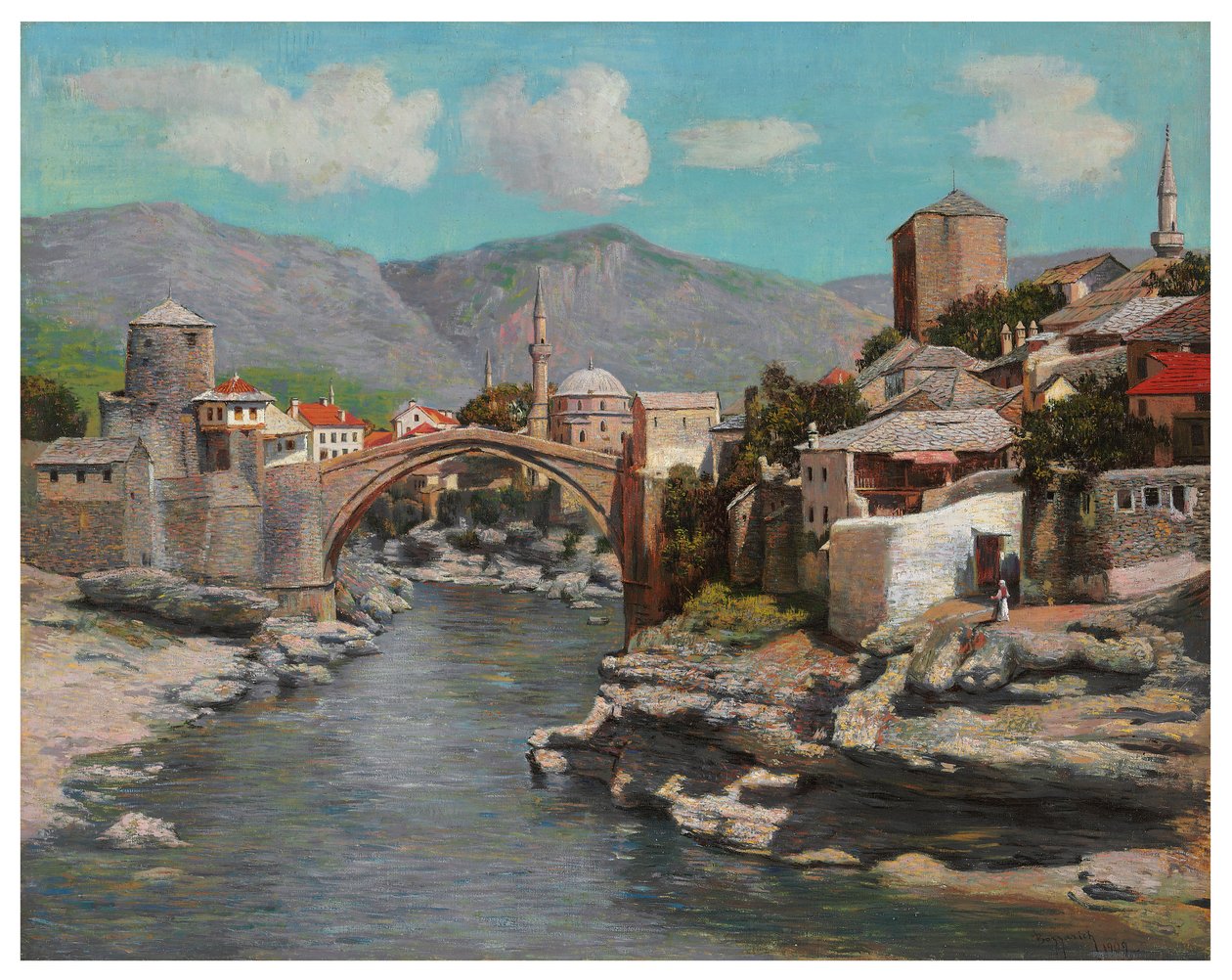 Den gamle bro i Mostar, Bosnien af Spiro Bocaric
