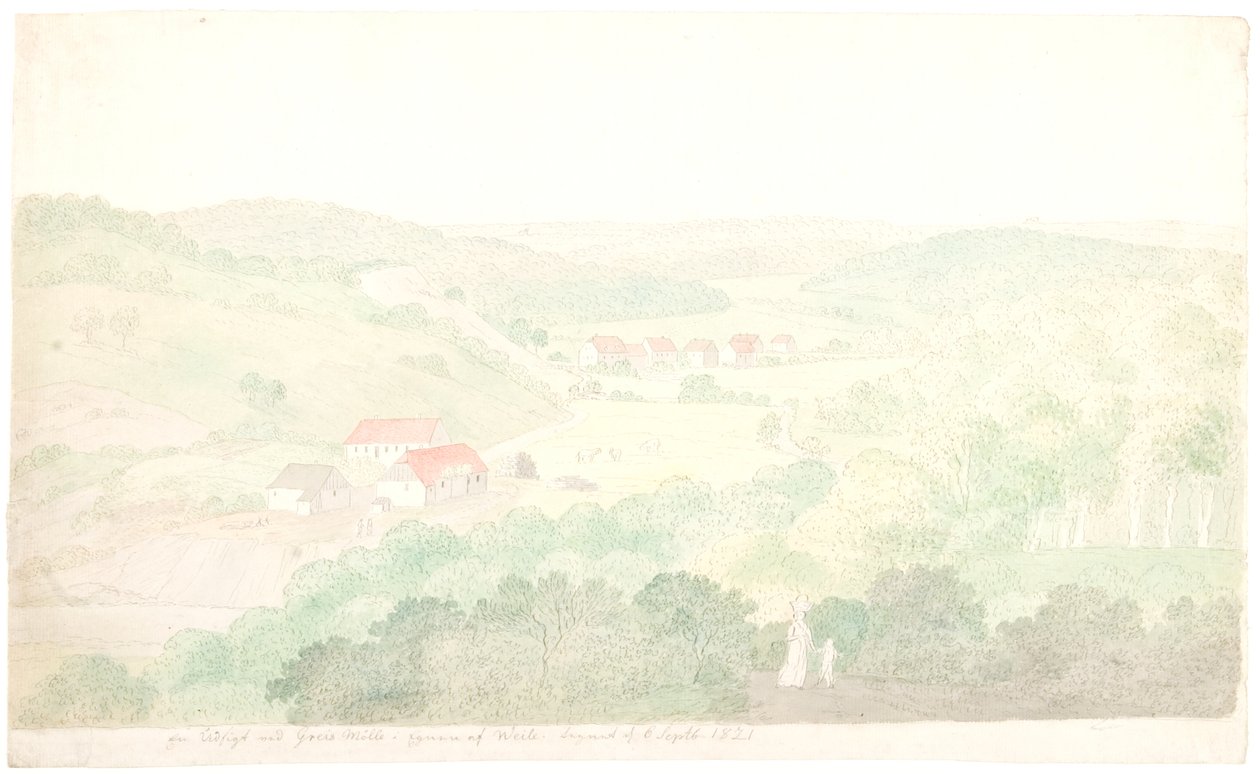 En udsigt ved Greis Mølle i Egnen af Søren L. Lange