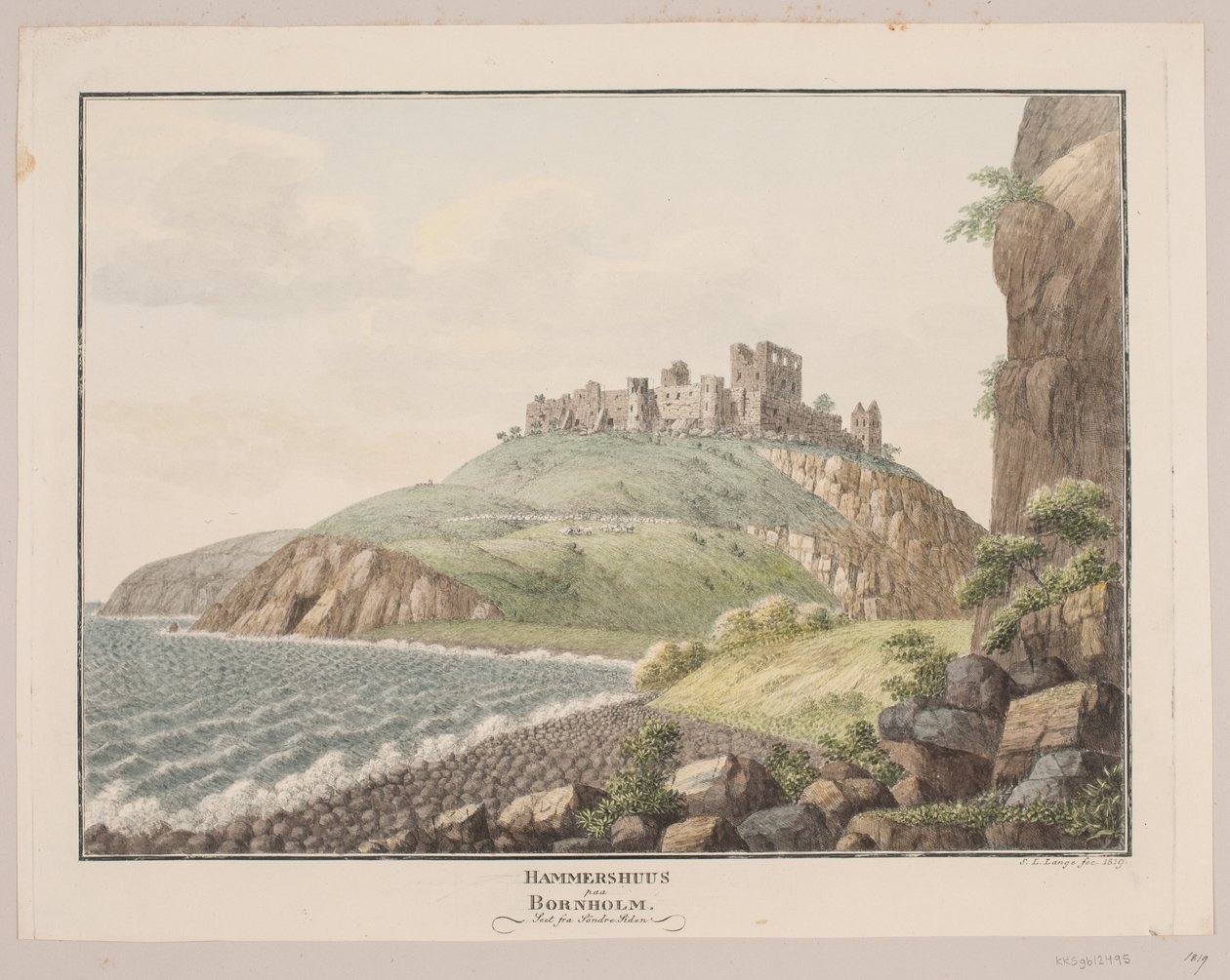 Hammershus på Bornholm. Set fra sydsiden af Søren L. Lange
