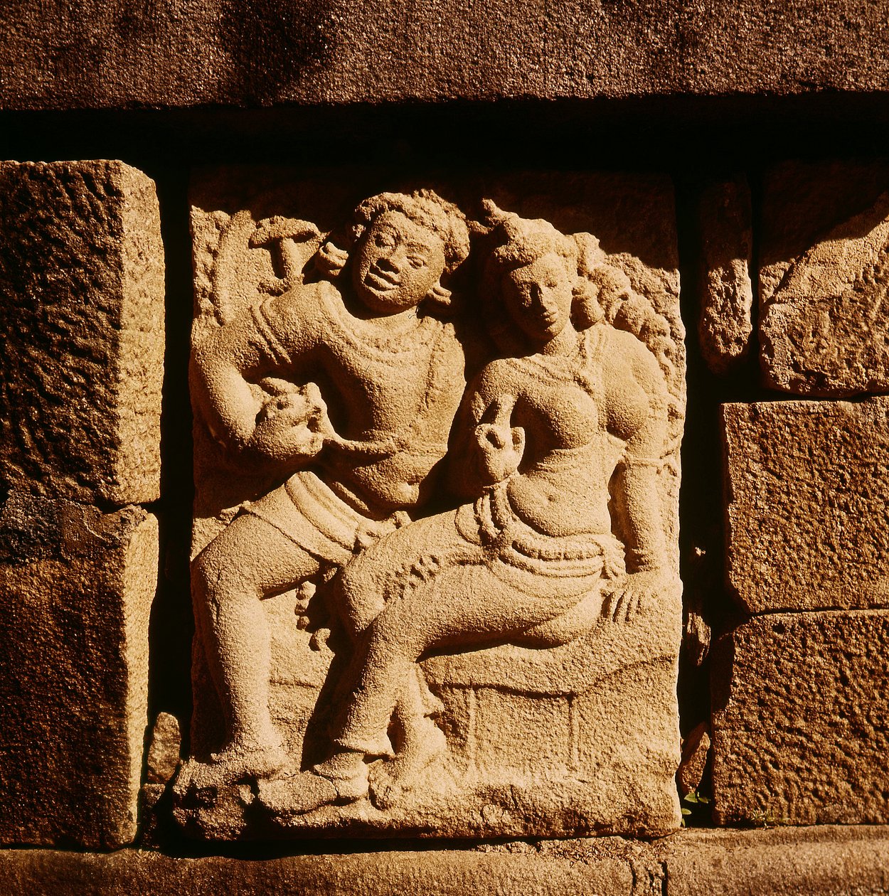 Aflastning af et Mithuna-par i Isurumuniya af Sri Lankan School