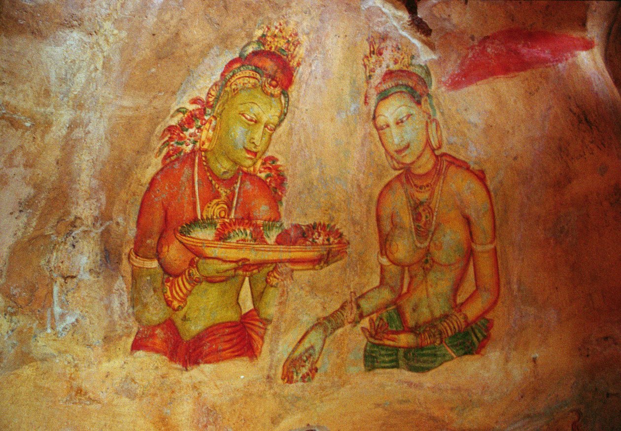 The Cloud Damsels, fra Rock Fortress (detaljer) af Sri Lankan School