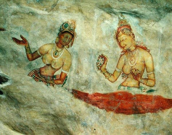 The Cloud Damsels, fra Rock Fortress (detaljer) af Sri Lankan School