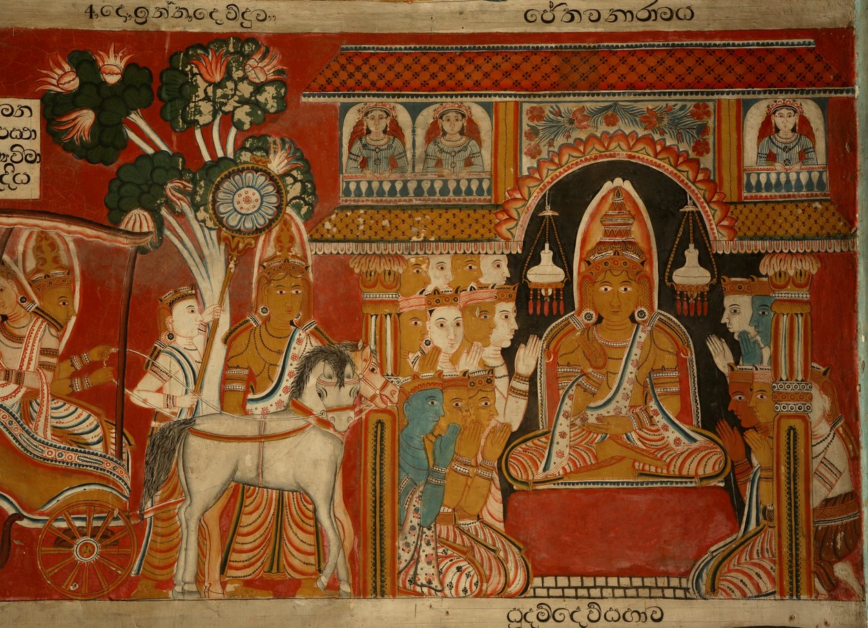 Vægmaleri i billedhuset til Subodharama-templet, Dehiwala (vægmaleri) af Sri Lankan School