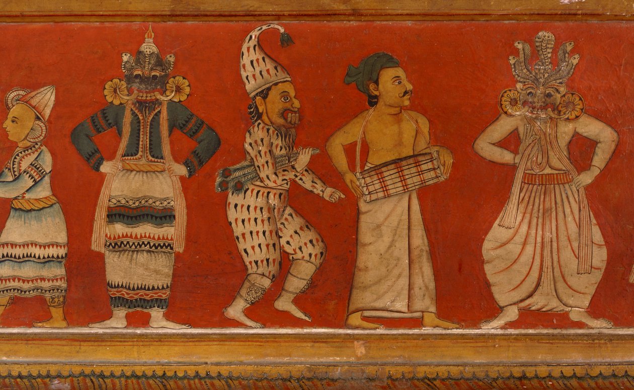 Vægmaleri i billedhuset til Subodharama-templet, Dehiwala (vægmaleri) af Sri Lankan School