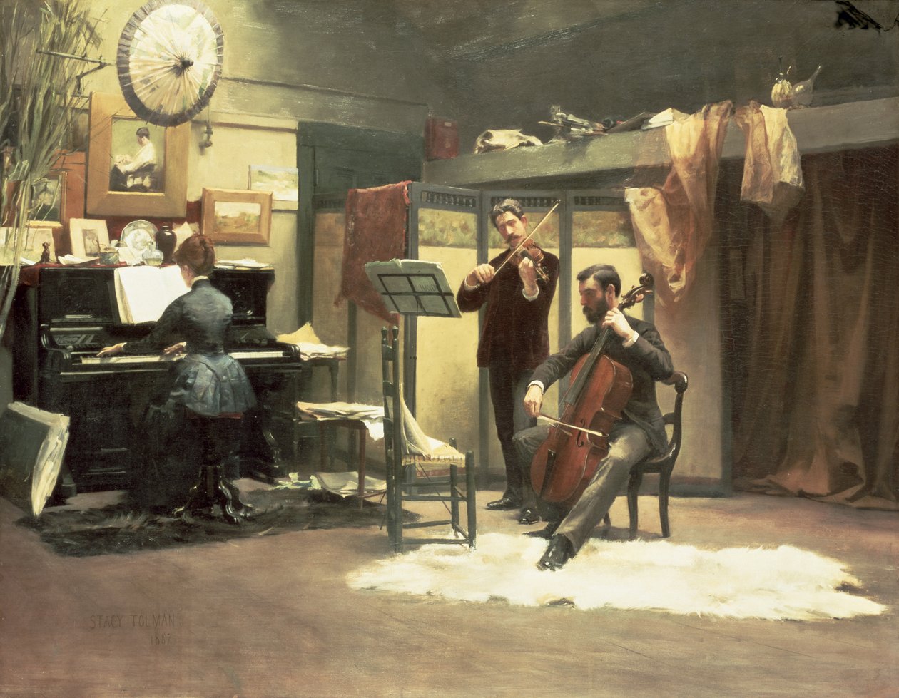 The Musicale, 1887 af Stacy Tolman