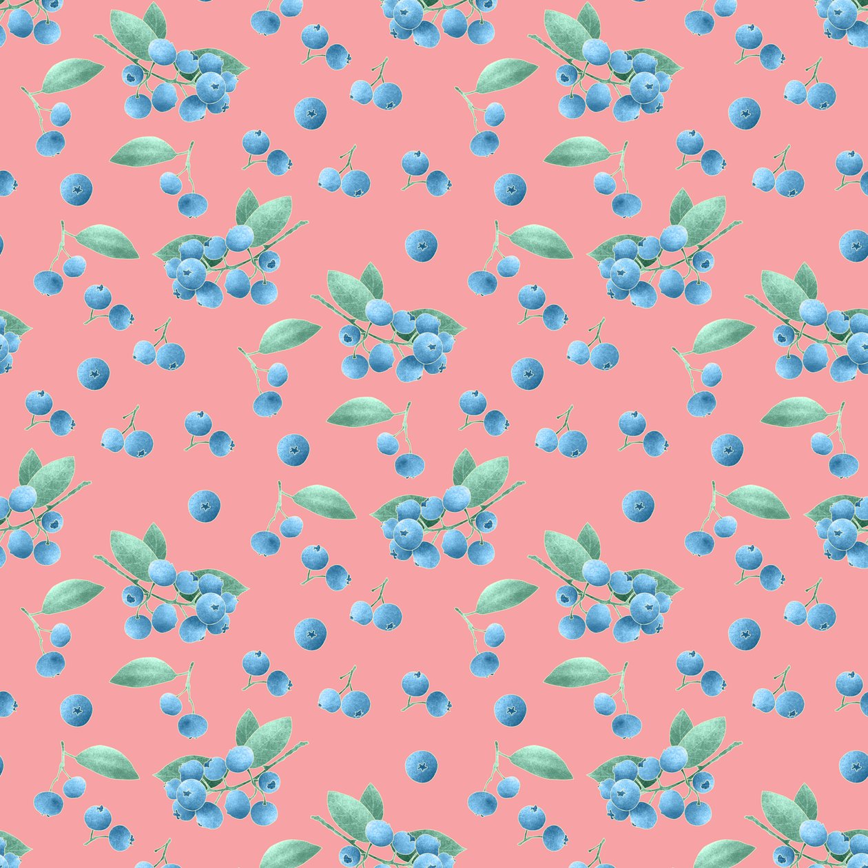 Huckleberry-mønster, 2021 (grafitblyant  digital) af Stacy Hsu