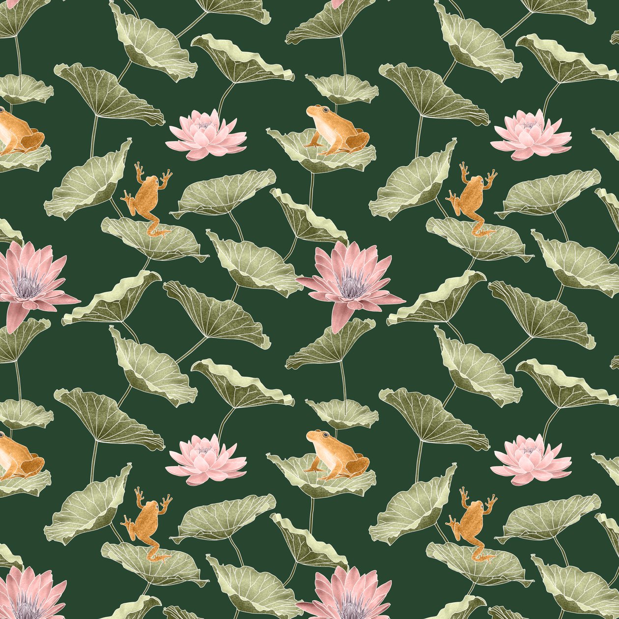 Lilypond-mønster I, 2020 (grafitblyant  digital) af Stacy Hsu