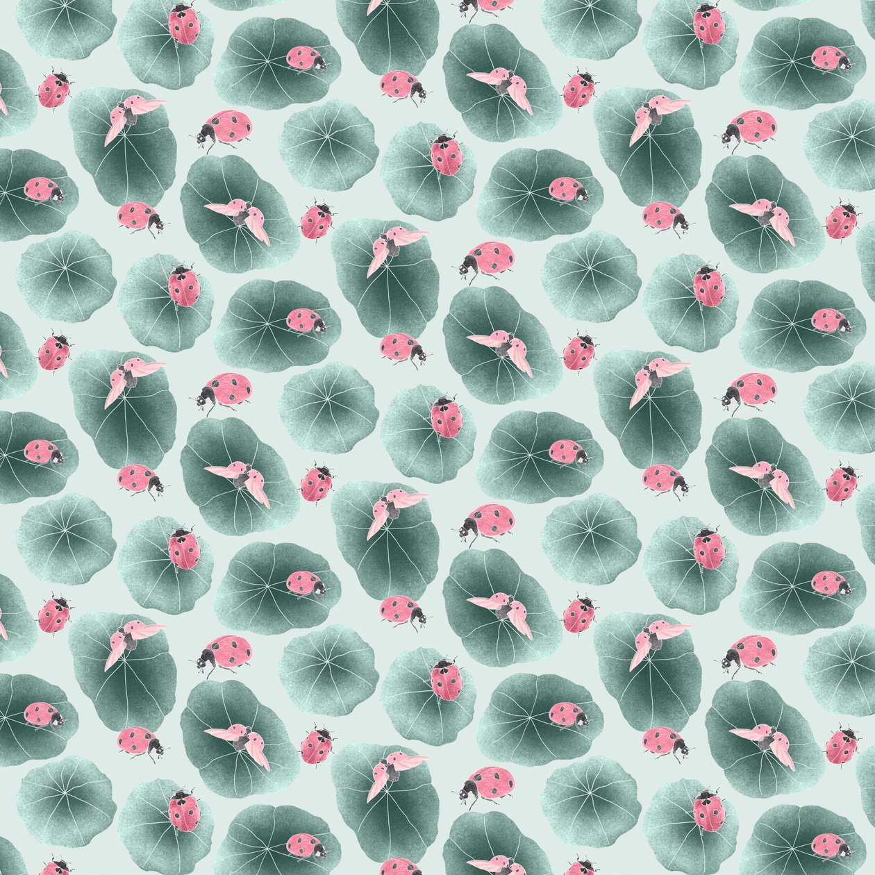 Nasturtium koordinatmønster farve 1, 2020 (grafitblyant  digital) af Stacy Hsu
