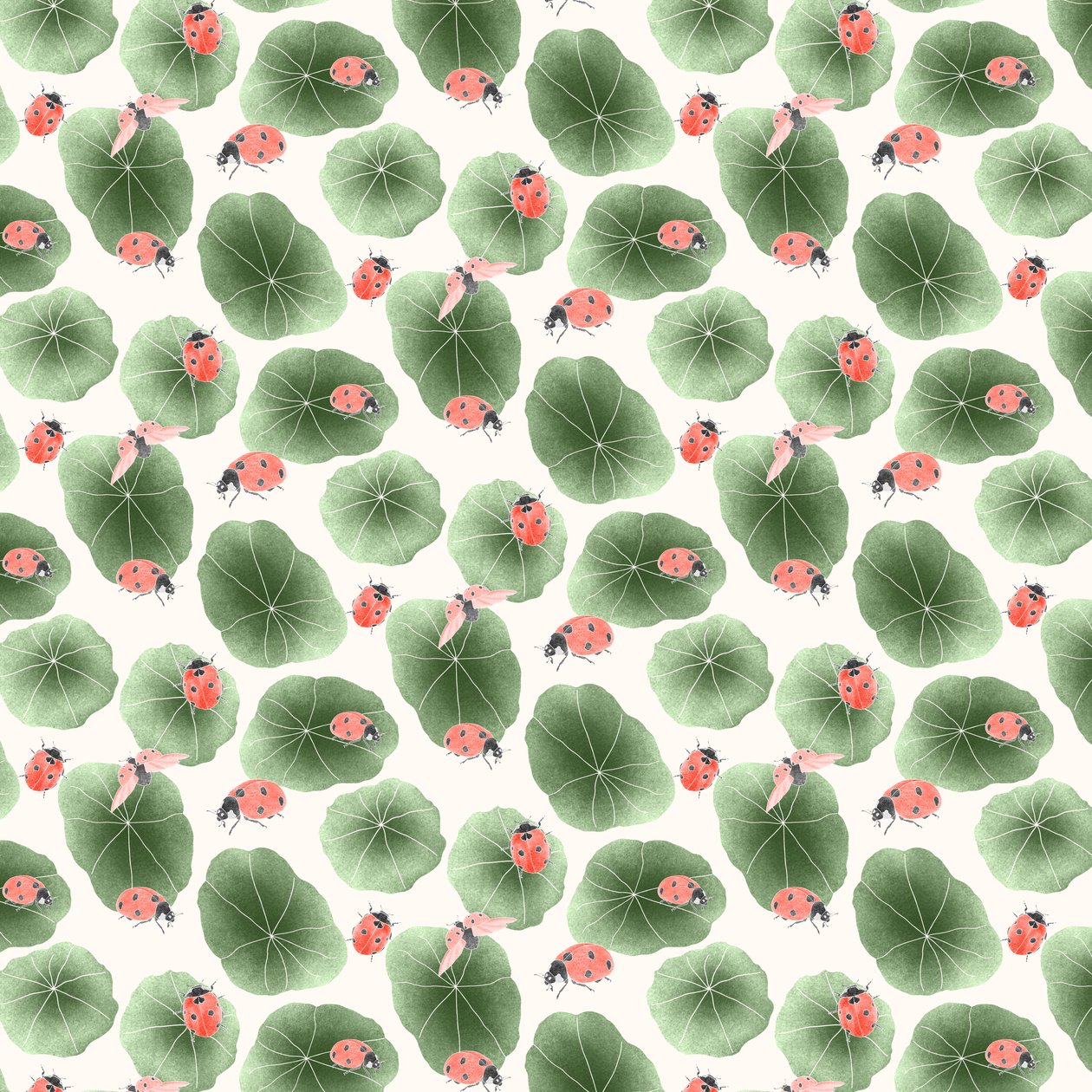 Nasturtium koordinatmønster farve 2, 2020 (grafitblyant  digital) af Stacy Hsu