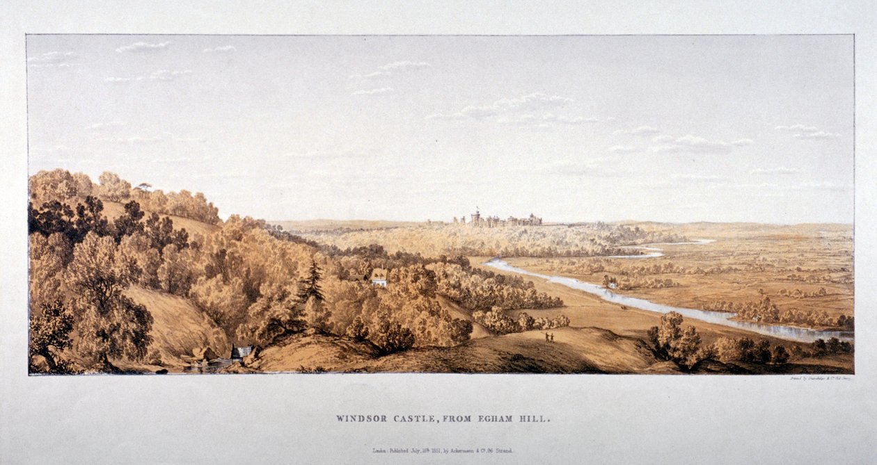 Udsigt over Windsor Castle fra Egham Hill, Berkshire, 1851 af Standidge and Co
