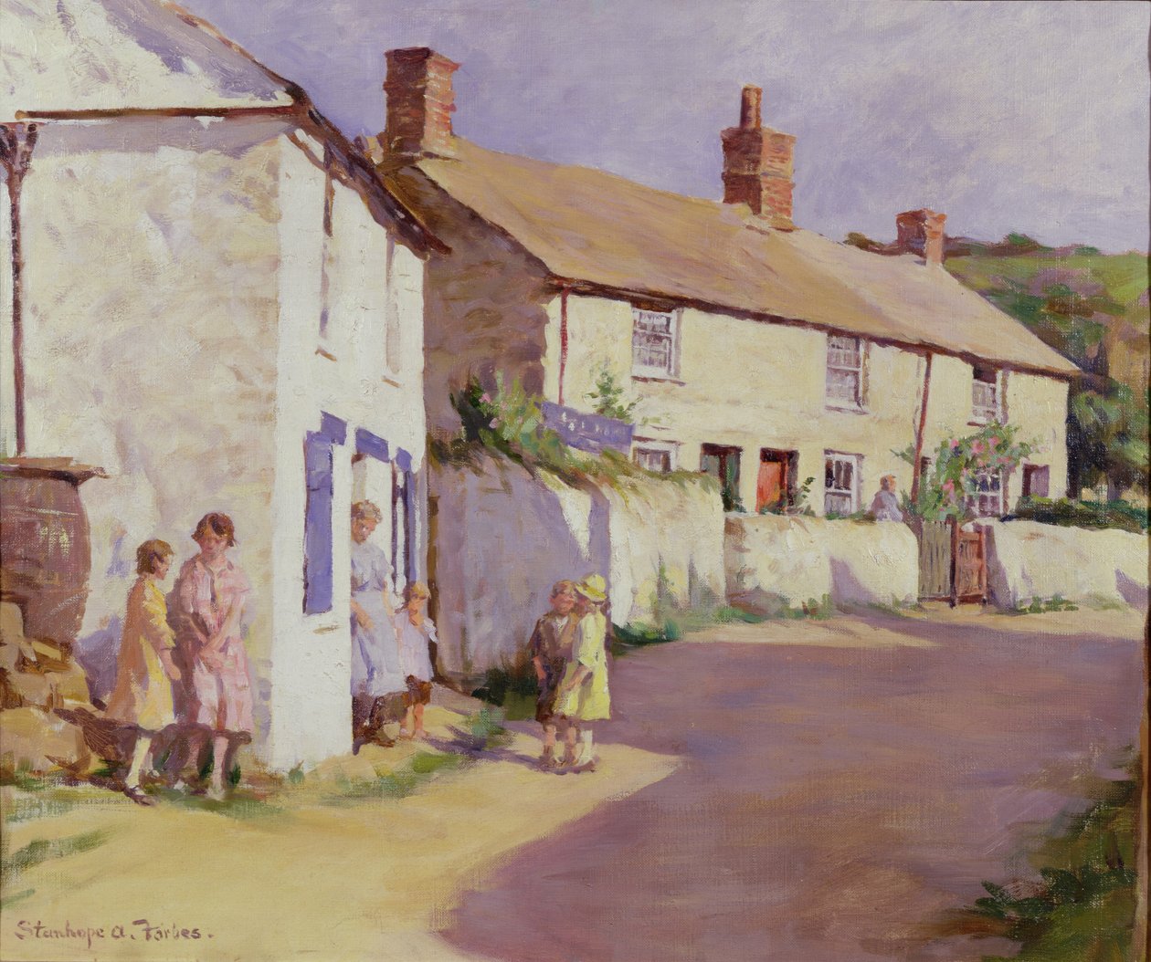 En landsbyscene, Newlyn af Stanhope Alexander Forbes