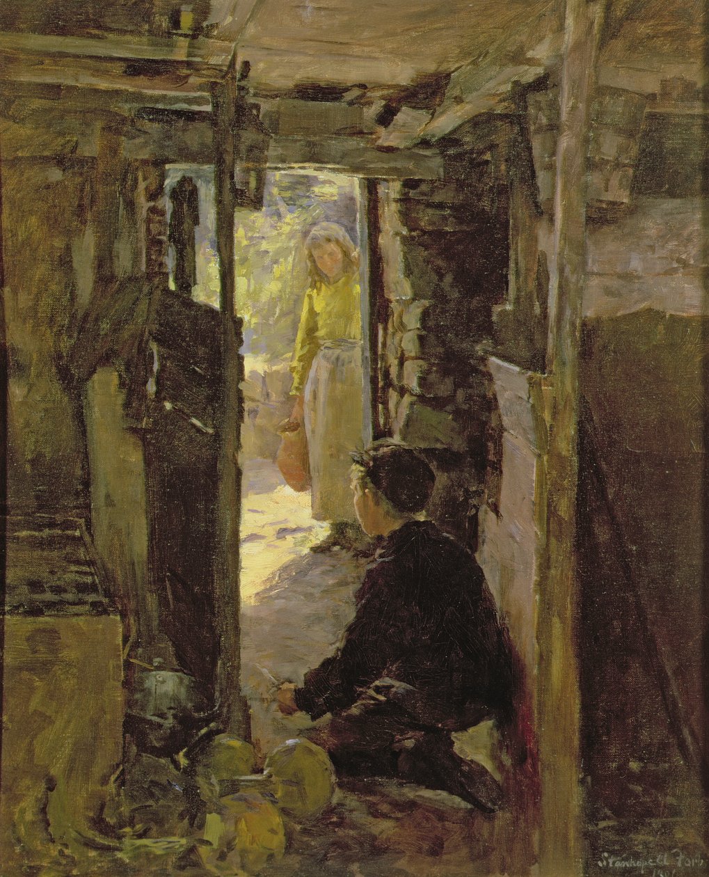Ved hyttedøren af Stanhope Alexander Forbes