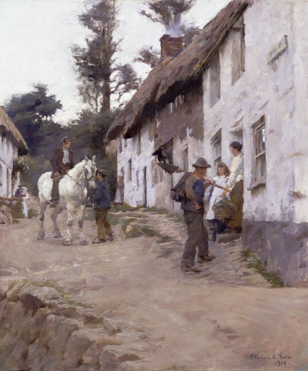 Aften - Arbejderne vender tilbage af Stanhope Alexander Forbes