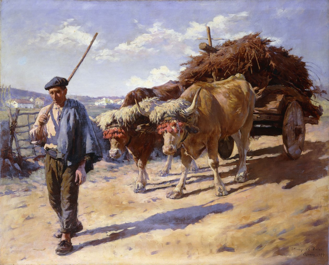 Bonde med sin Tyrevogn, Ascain af Stanhope Alexander Forbes