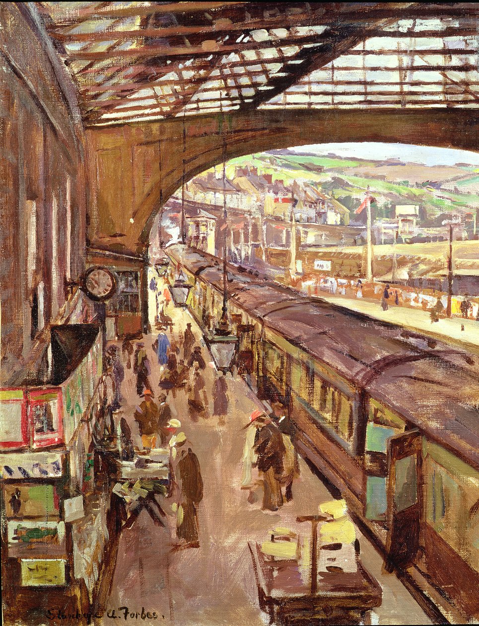 Penzance: Jernbanestation af Stanhope Alexander Forbes