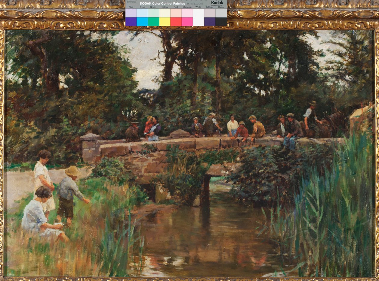 Relubbus Bridge, ca. 1930 (olie på lærred) af Stanhope Alexander Forbes