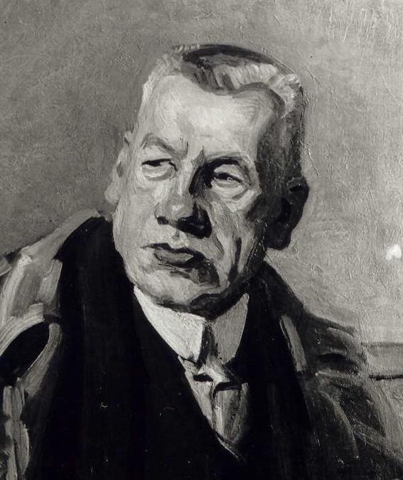 Stanisław Lentz. Detalje eller i studiet - Selvportræt med pastor Mrozowski.nPolski: Stanisaw Lentz. Detalje I studiet - Selvportræt med præst Mrozowski af Stanisaw Lentz
