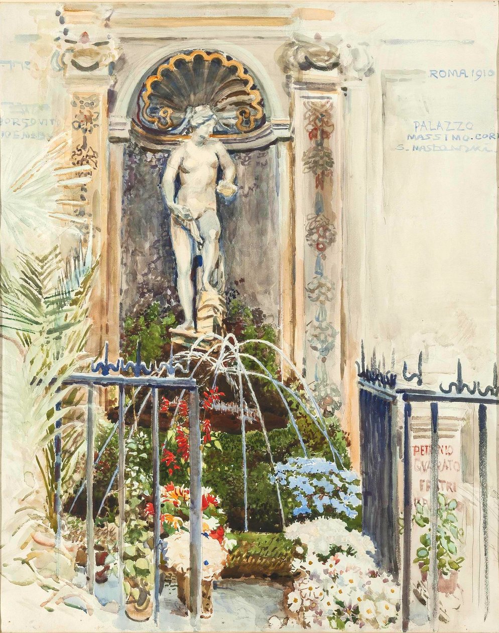 Springvand ved Palazzo Massimo i Rom af Stanisaw Masowski