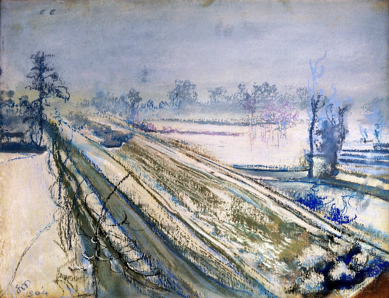 Udsigt over Kościuszko Høj fra kunstnerens atelier af Stanisław Wyspiański