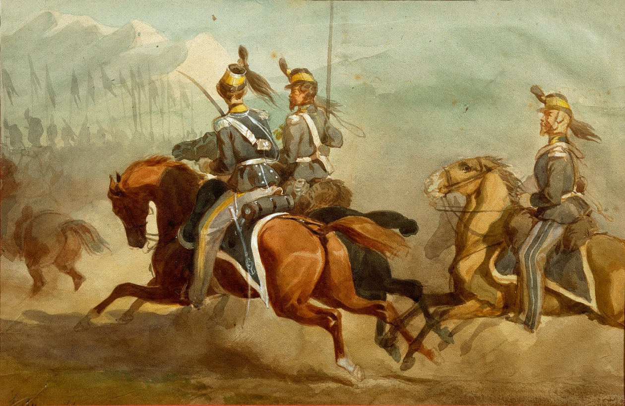 Kavaleri, Illustration af Stanislao Grimaldi del Poggetto af Stanislas Grimaldi del Poggetto