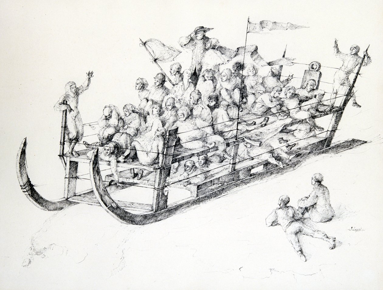 Slæden, c1850-1890 af Stanislas Lepine
