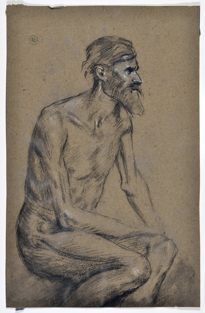 Studie af siddende mand (tegning) af Stanislas Torrents y de Amat