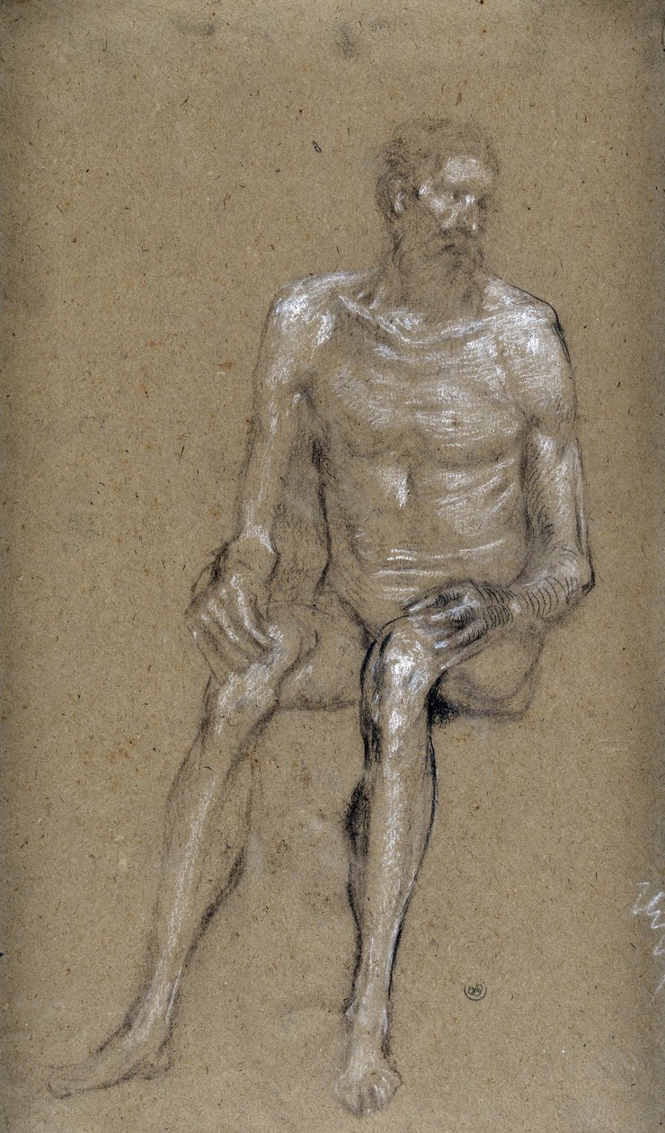 Studie af siddende mand (tegning) af Stanislas Torrents y de Amat