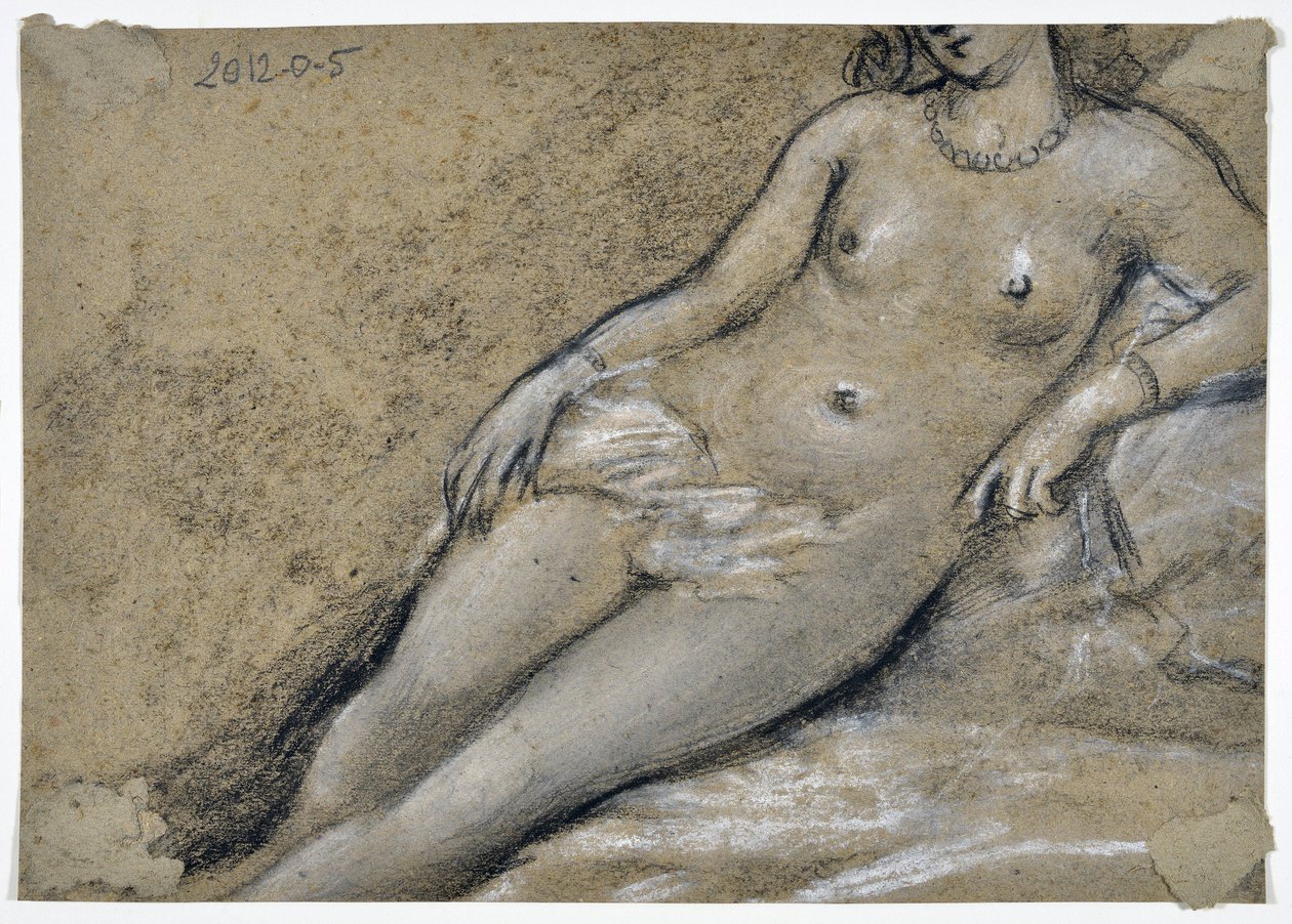 Studie af nøgen pige (tegning) af Stanislas Torrents y de Amat