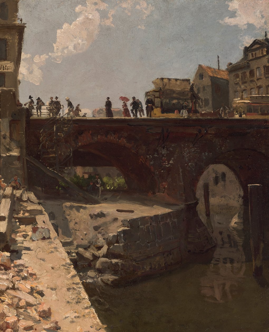 Bro i en fransk by af Stanislas Victor Edouard Lepine
