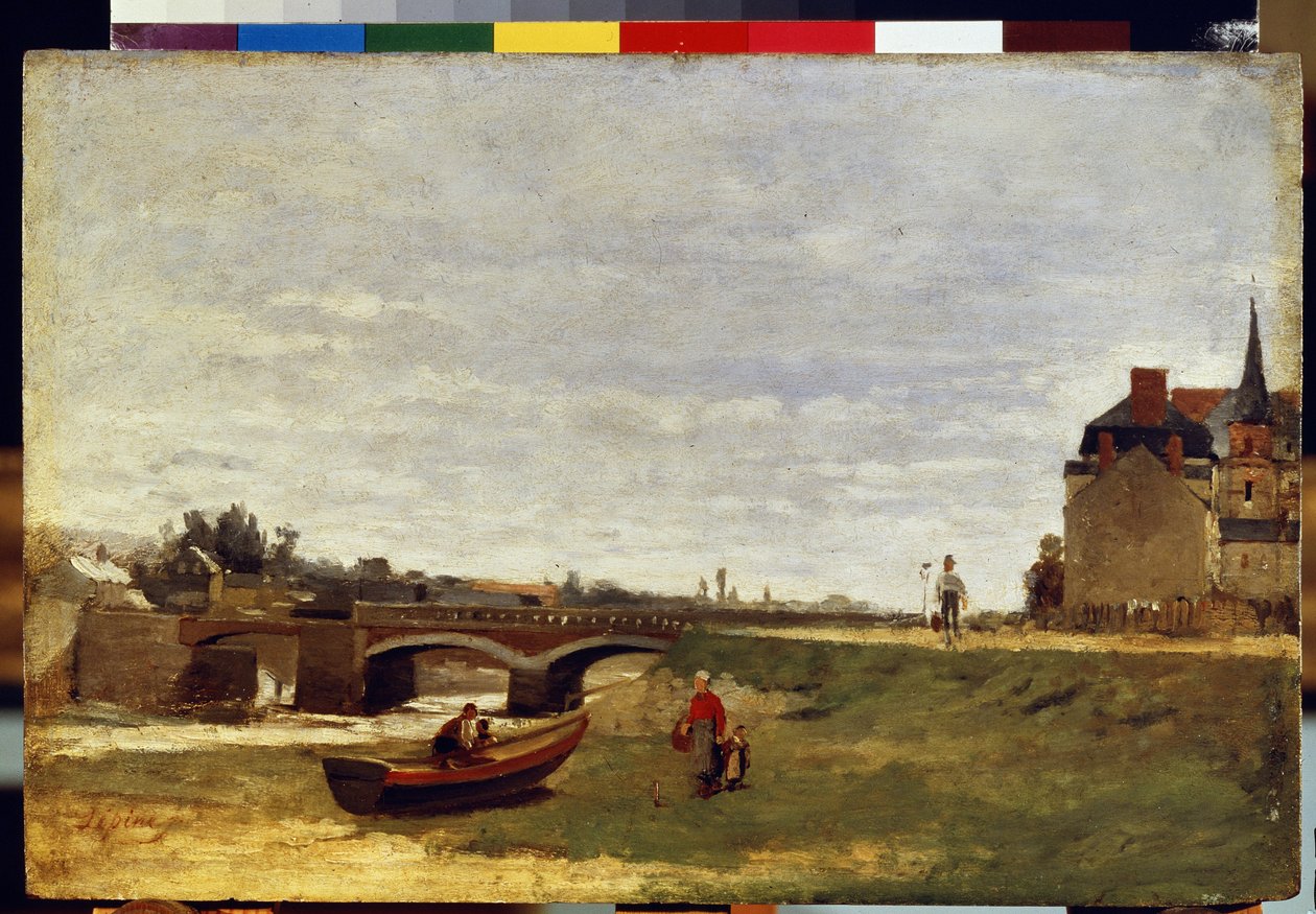""Paysage au pont"" (Landskab med en bro) Maleri af Stanislas Lepine (1836-1892) 1870 ca. Dim. 26x39,5 cm Eremitagemuseet, Sankt Petersborg af Stanislas Victor Edouard Lepine