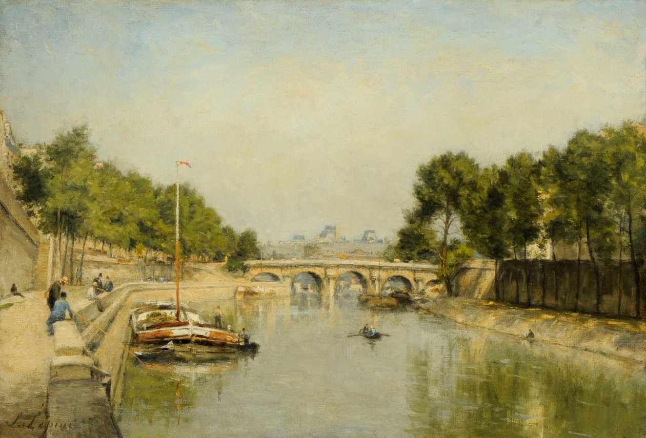 The Banks of the Seine in Spring (olie på lærred) af Stanislas Victor Edouard Lepine