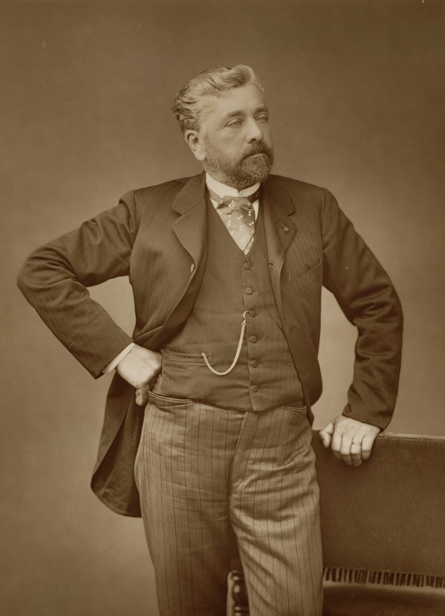 Alexandre Gustave Eiffel (1832-1923), fransk ingeniør, portrætfotografi (sepiafoto) af Stanislaus Walery