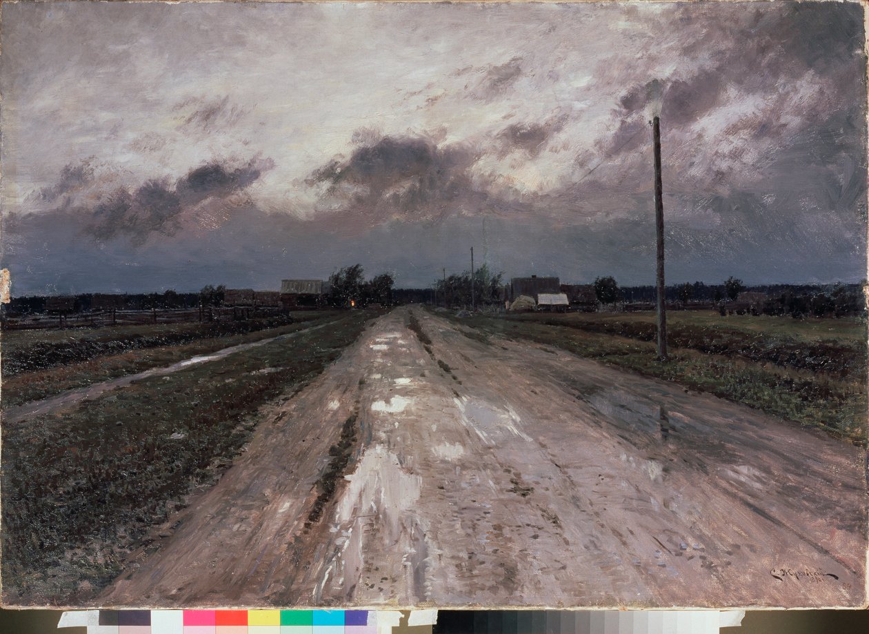 Efterår. Maleri af Stanislav Yulianovich Zhukovsky (Zhukovsky) (1873-1944), olie på lærred af Stanislav Joulianovitch Joukovski