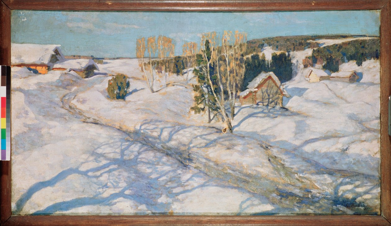 Blå sne. Maleri af Stanislav Yulianovich Zhukovsky (Zhukovsky) (1873-1944), olie på lærred af Stanislav Joulianovitch Joukovski