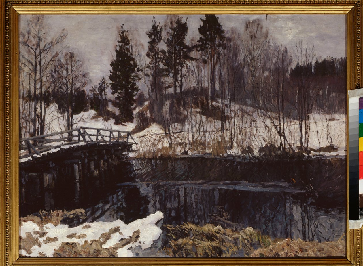 Forår. Maleri af Stanislav Yulianovich Zhukovsky (Zhukovsky) (1873-1944), olie på lærred. Russisk kunst, begyndelsen af ​​det 20. århundrede, art nouveau, modernisme. Statens Kunstmuseum for Republikken Karelen, Petrozavodsk (Rusland). af Stanislav Joulianovitch Joukovski