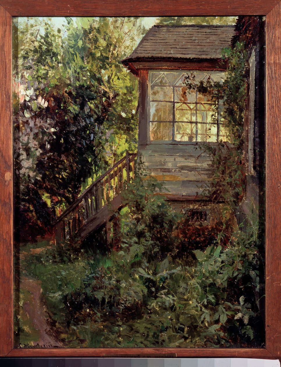Et landsted. Terrassen. Maleri af Stanislav Yulianovich Zhukovsky (Zhukovsky) (1873-1944), olie på lærred. Russisk kunst, slutningen af ​​det 19.-20. århundrede. Statens Tretyakov-galleri, Moskva. af Stanislav Joulianovitch Joukovski