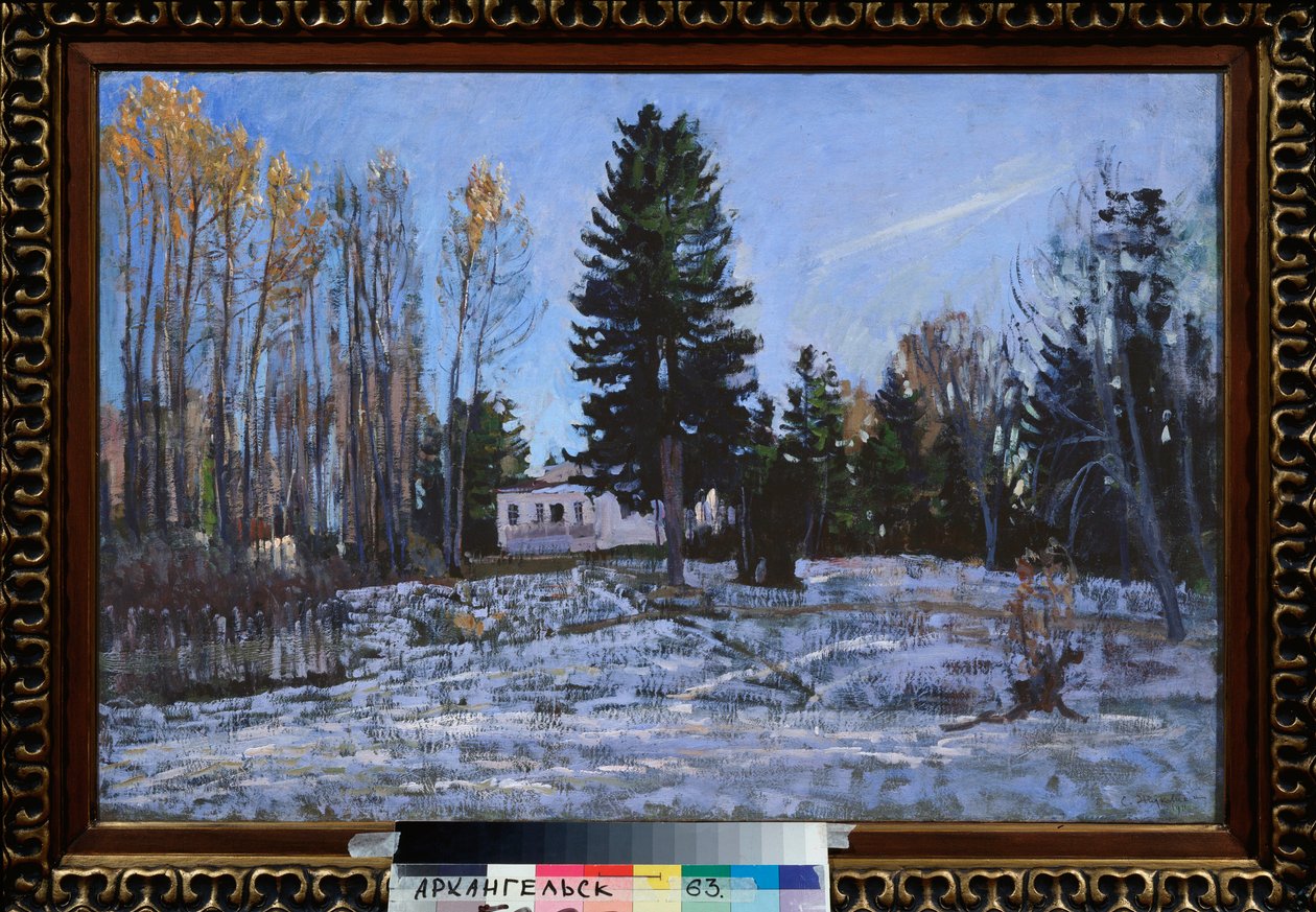 En gammel landejendom. Maleri af Stanislav Yulianovich Zhukovsky (Zhukovsky) (1873-1944), olie på lærred af Stanislav Joulianovitch Joukovski