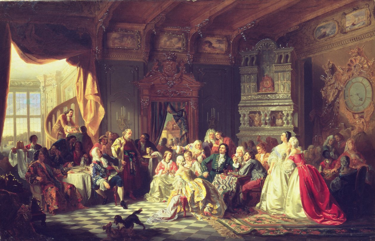 Forsamlingen under Peter den Store af Stanislaw Chlebowsky