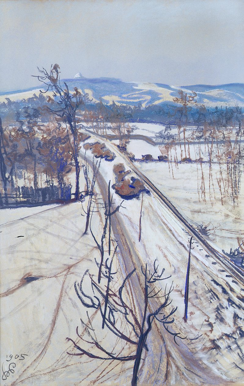 Vinterlandskab, 1905 (pastel på papir) af Stanislaw Wyspianski